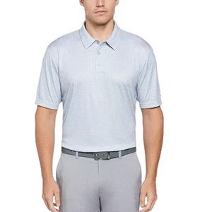 Men’s Grand Slam Heathered Mini Plaid Printed Golf Polo Size Large